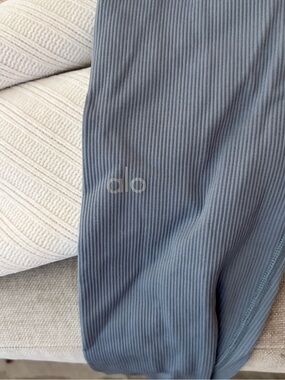 ALO Yoga Ribbed High-Waist Leggings in Dusty Blue